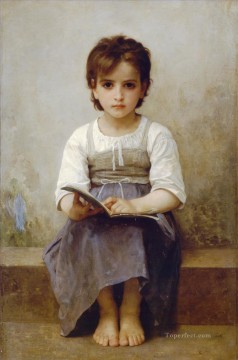William Adolphe Bouguereau Painting - La lecon difficile Realism William Adolphe Bouguereau